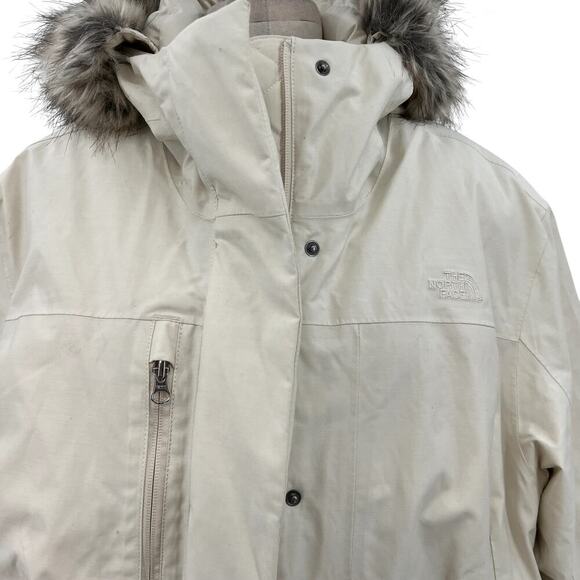 The‎ North Face Women's Downtown Parka Jacket Vintage White Size XXL *Flaws - Picture 4 of 16